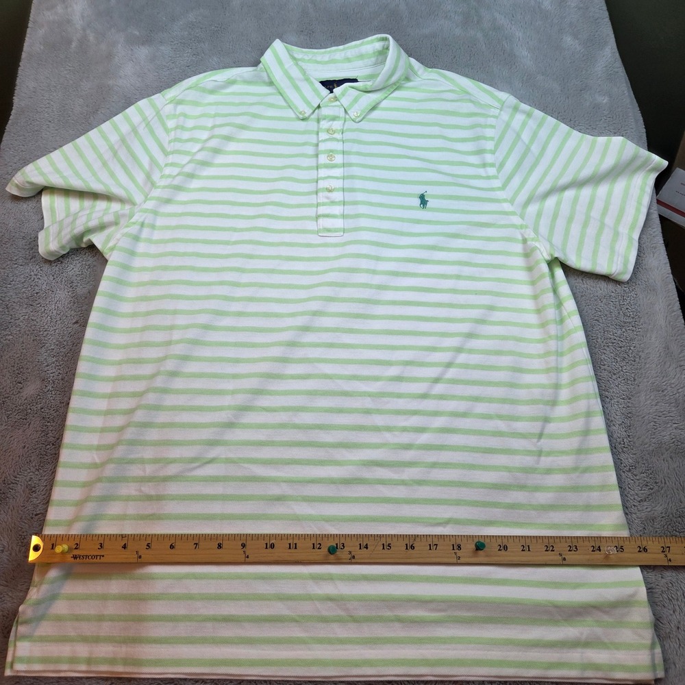 Ralph Lauren Knit Oxford Striped Polo Shirt Mens 2XLT Green White